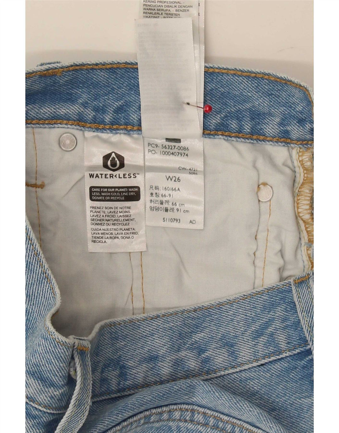 Levi's ženske 501 kratke traper kratke hlače W26 male plave boje pamuka