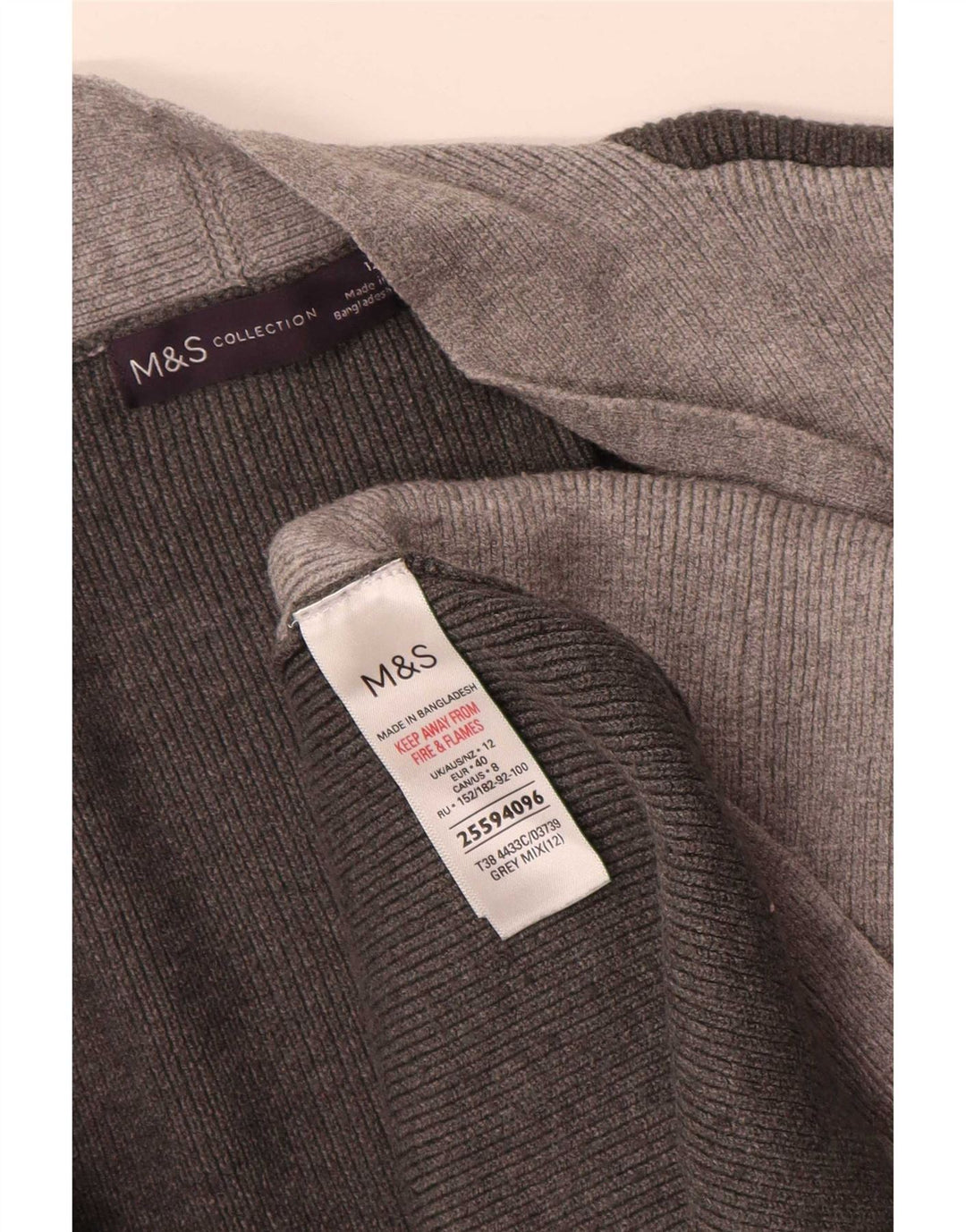 Marks & Spencer ženski dugi kardigan pulover UK 12 srednje sivi