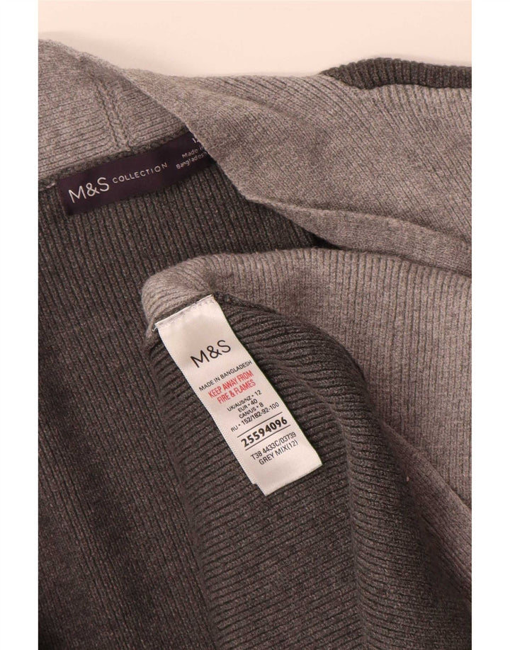 Marks & Spencer ženski dugi kardigan pulover UK 12 srednje sivi