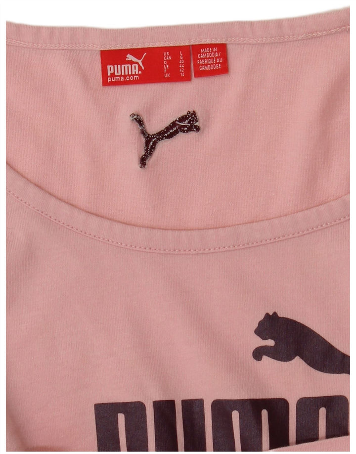 PUMA Womens Graphic T-Shirt Top UK 14 Medium Pink