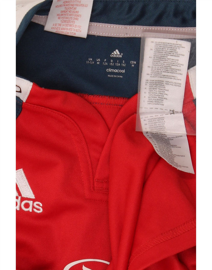 ADIDAS Boys Munster Rugby Graphic T-Shirt majica kratkih rukava 11-12 Years Red Colourblock
