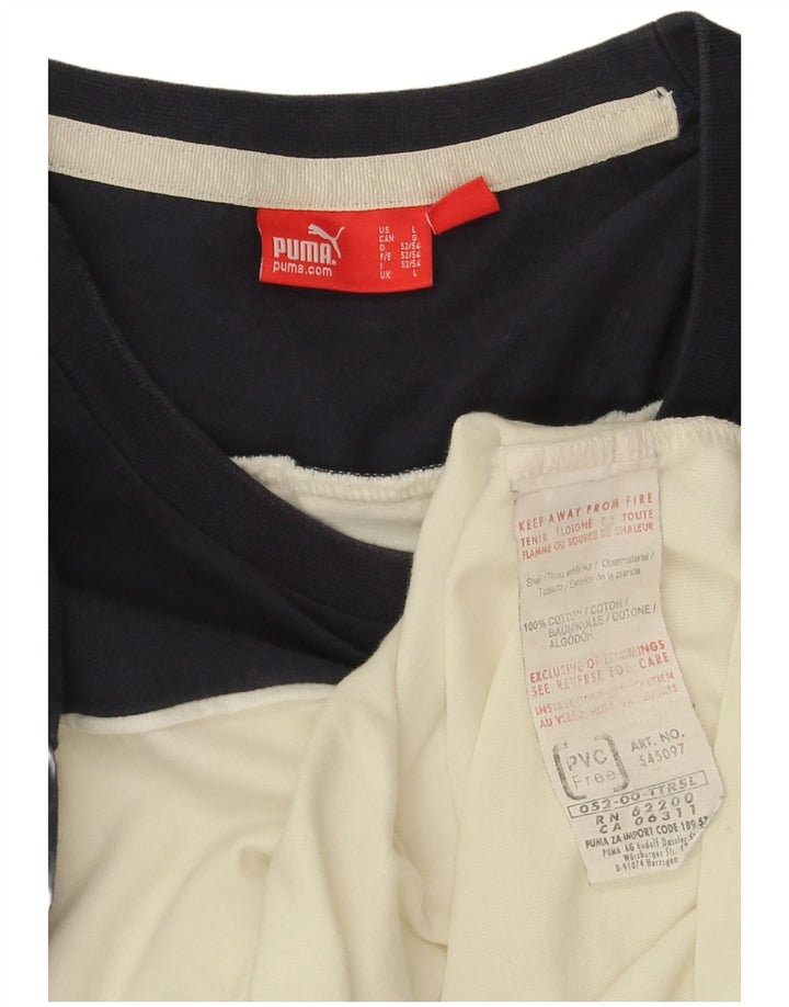 Puma muška majica dugih rukava Large Off White Colourblock Pamuk