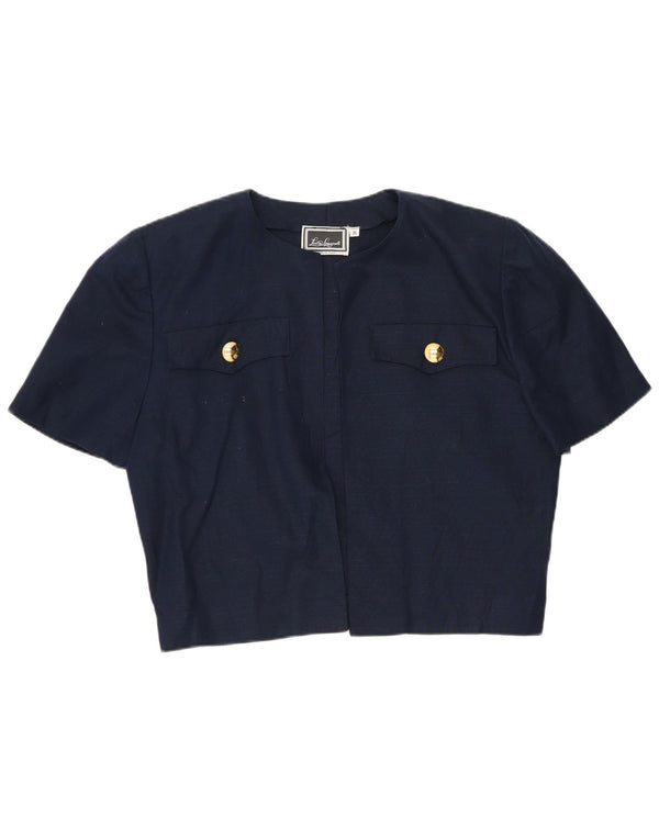 Luisa Spagnoli Ženska majica s bolerima kratkih rukava UK 12 srednje tamnoplavi pamuk