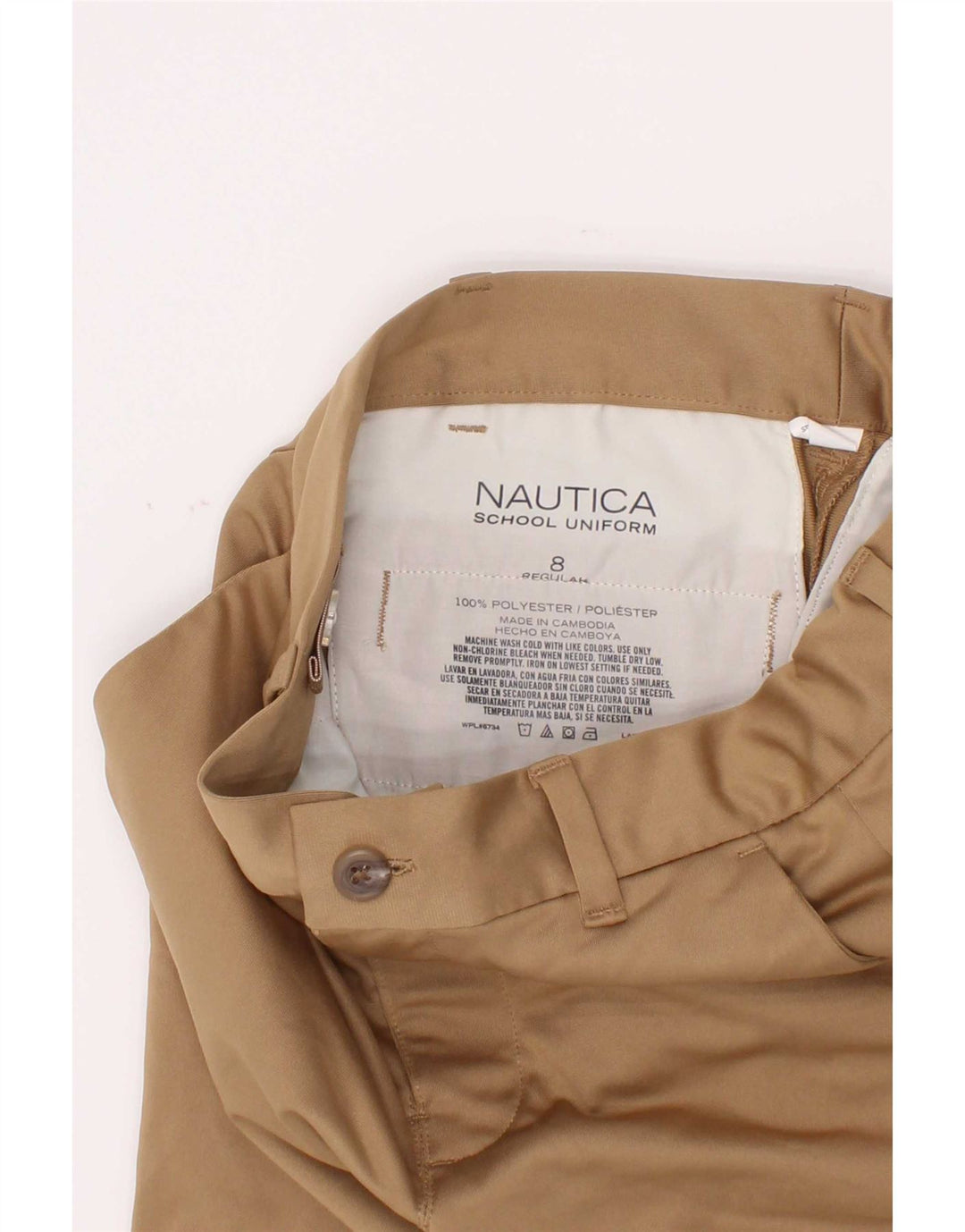 Chino kratke hlače Nautica za dječake 7-8 godina W24 bež poliester