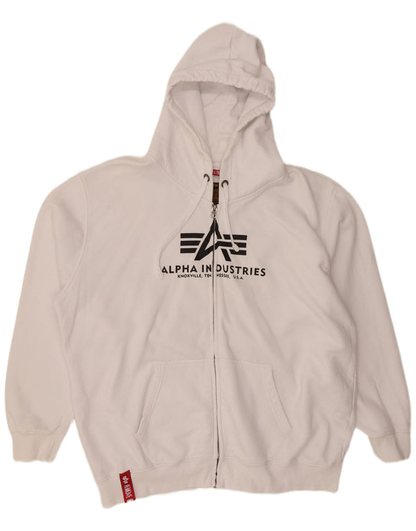 ALPHA INDUSTRIES muški pulover s kapuljačom s patentnim zatvaračem 4XL bijeli pamuk
