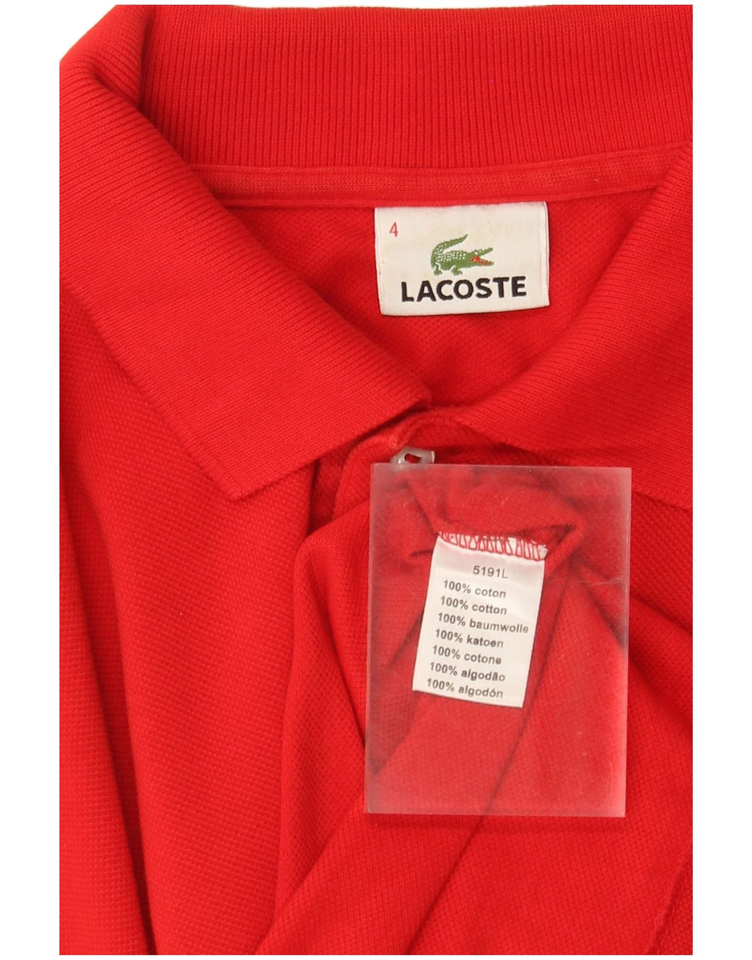 Lacoste muška polo majica veličine 4, srednje crveni pamuk