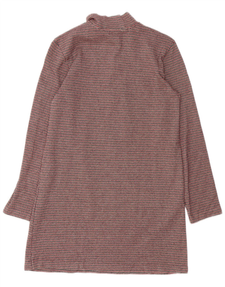 Zara ženska haljina dugih rukava na duge rukave UK 12 srednje smeđa houndstooth