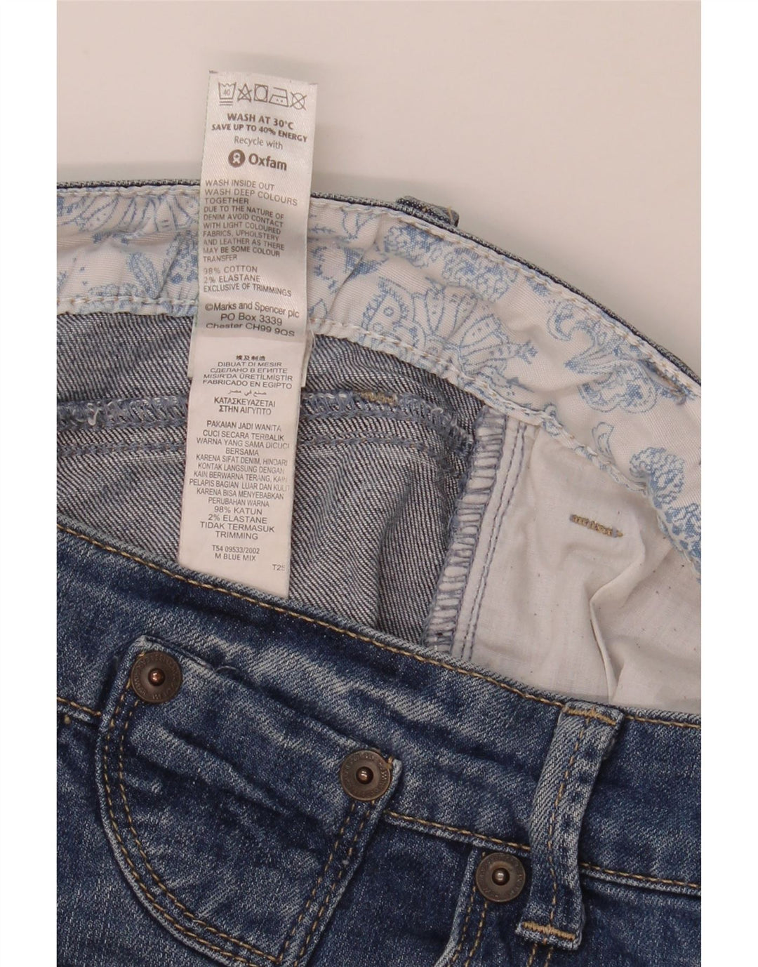Marks & Spencer muške traper kratke hlače UK 12 srednje W32 plavi pamuk