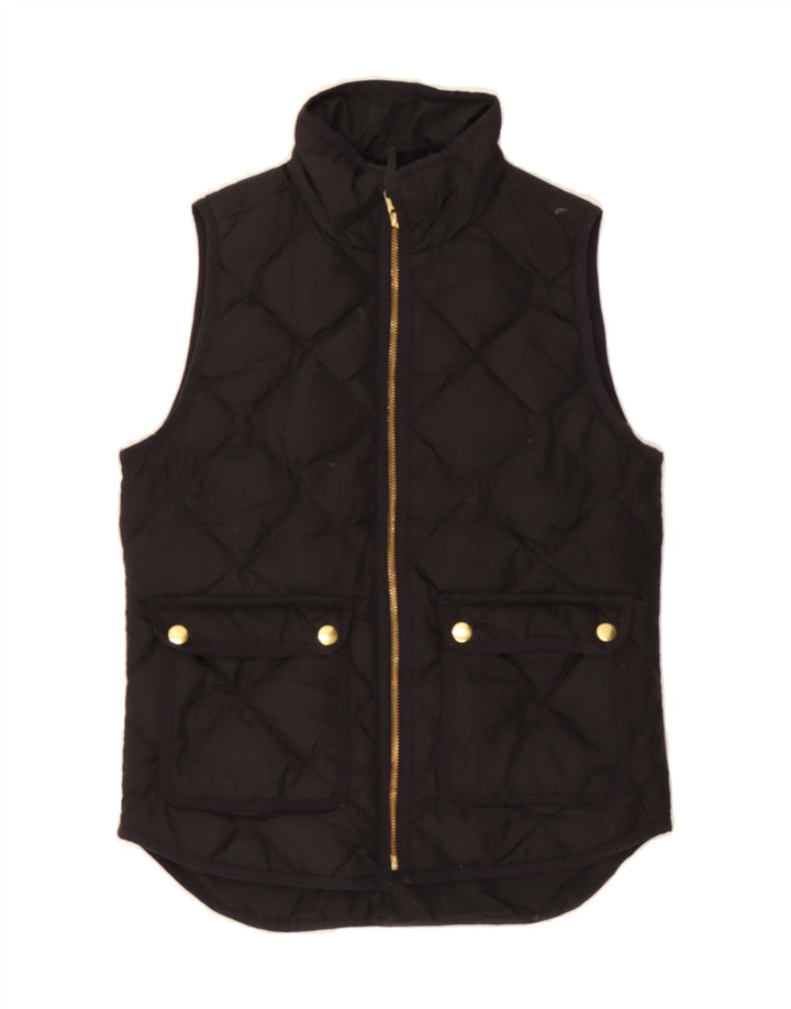 J. CREW Womens Quilted Gilet UK 2 2XS Black Polyester Vintage J. Crew and Second-Hand J. Crew from Messina Hembry 