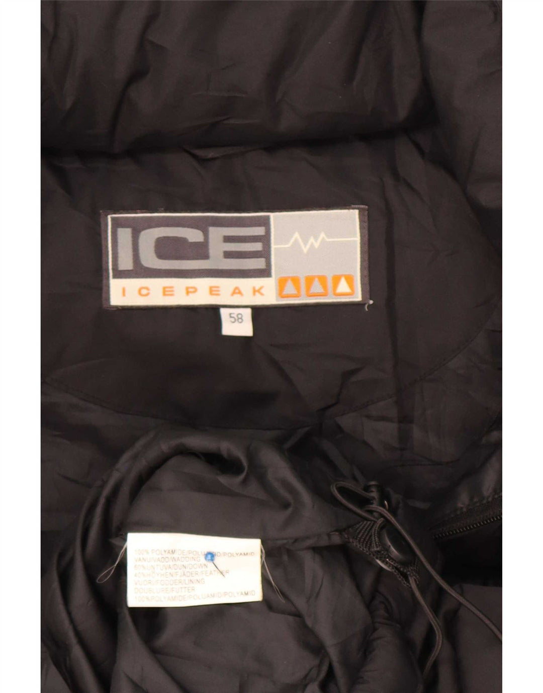 Icepeak muška podstavljena jakna EU 58 4XL crni poliamid