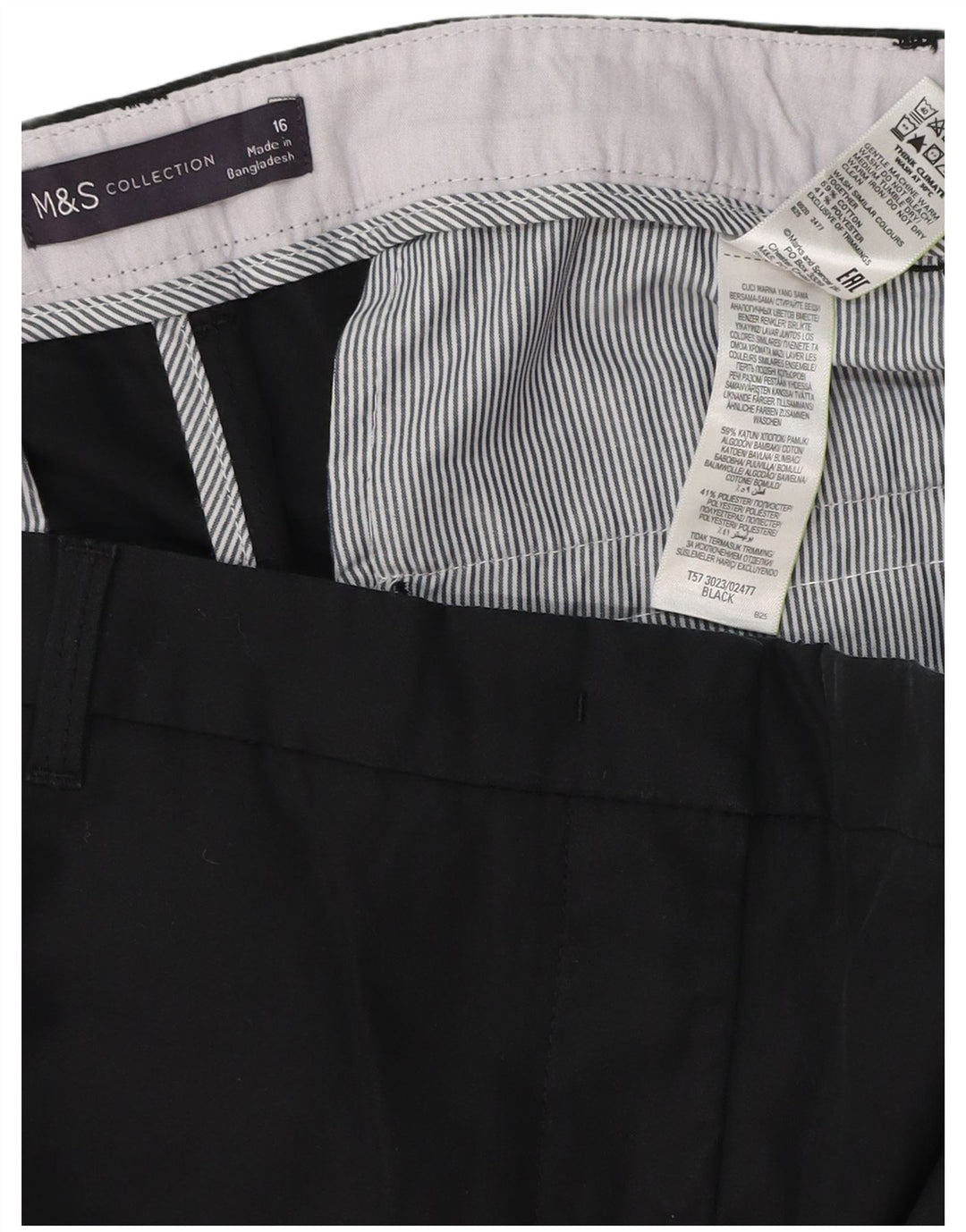 MARKS & SPENCER Ženske Chino kratke hlače UK 16 Large 36 Crni poliester