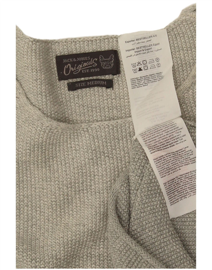 Jack & Jones muški džemper s okruglim izrezom, srednje sivi pamuk