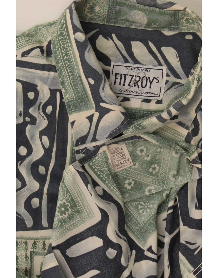 Fitzroy muška košulja kratkih rukava velika zelena patchwork viskoza