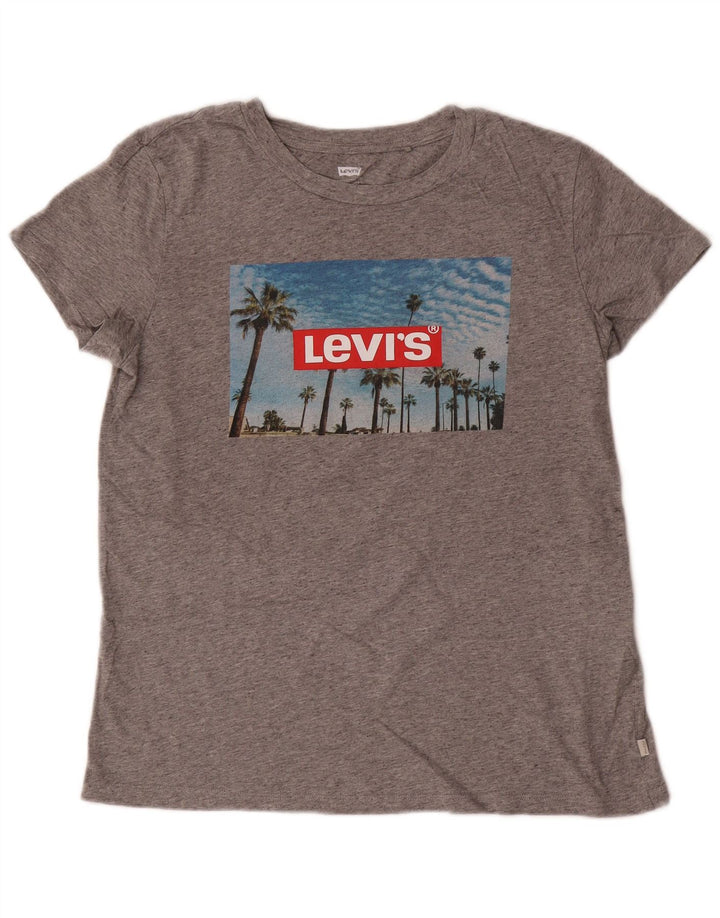 Levi's ženska majica kratkih rukava s grafičkim motivima UK 14 srednje sivi flekasti pamuk