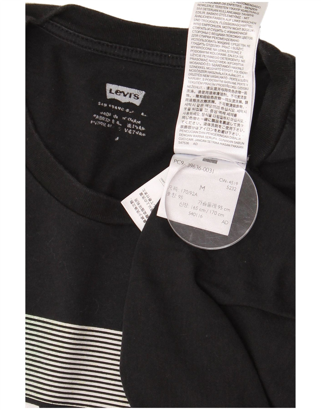 Levi's muška majica kratkih rukava srednje veličine, crni pamuk