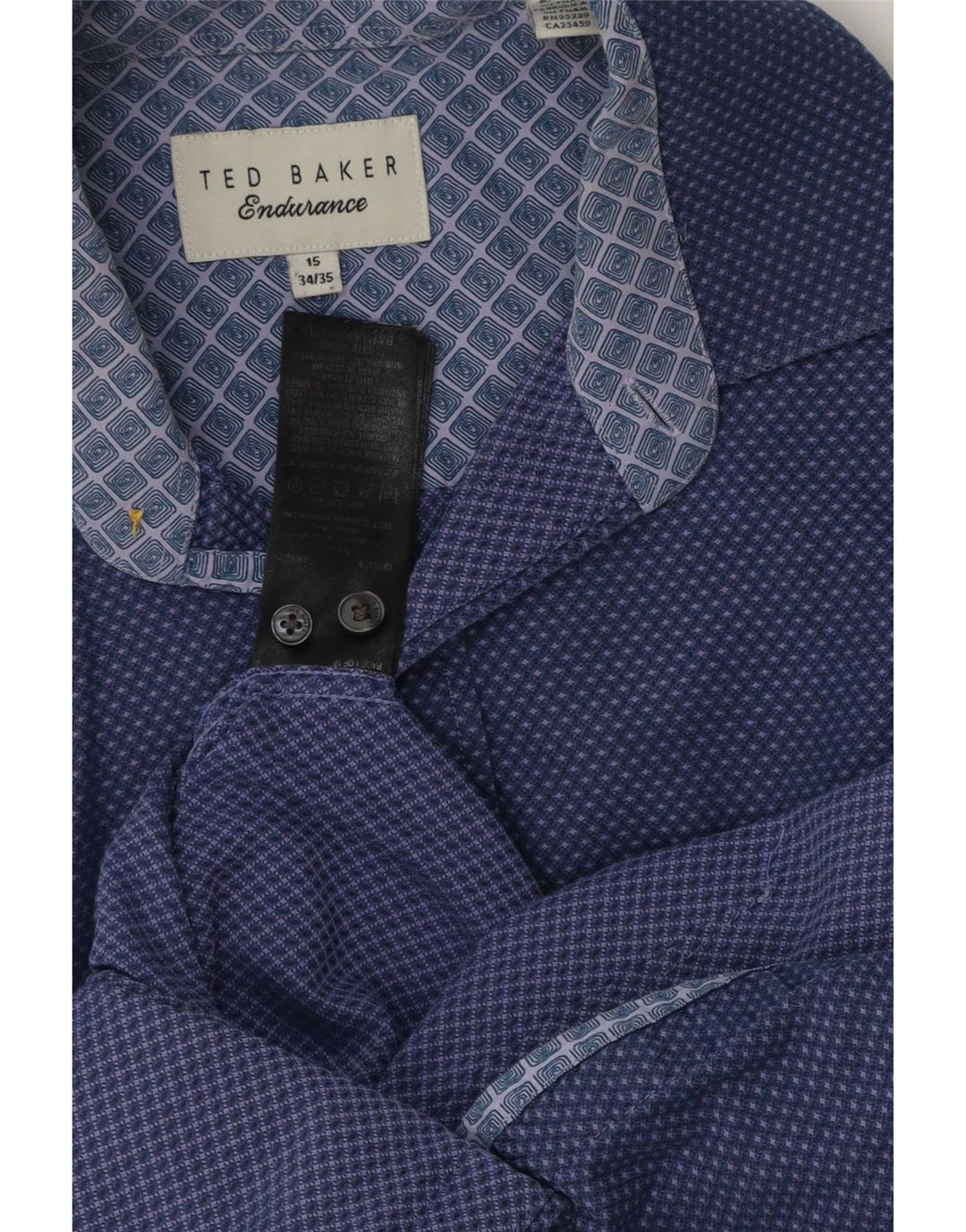 Ted Baker muška košulja veličina 15, srednje tamnoplavi pamuk na točkice