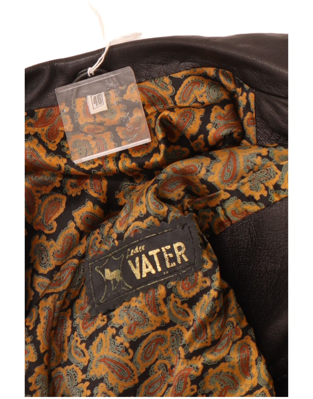 Vintage muška kožna jakna IT 46 mala crna koža