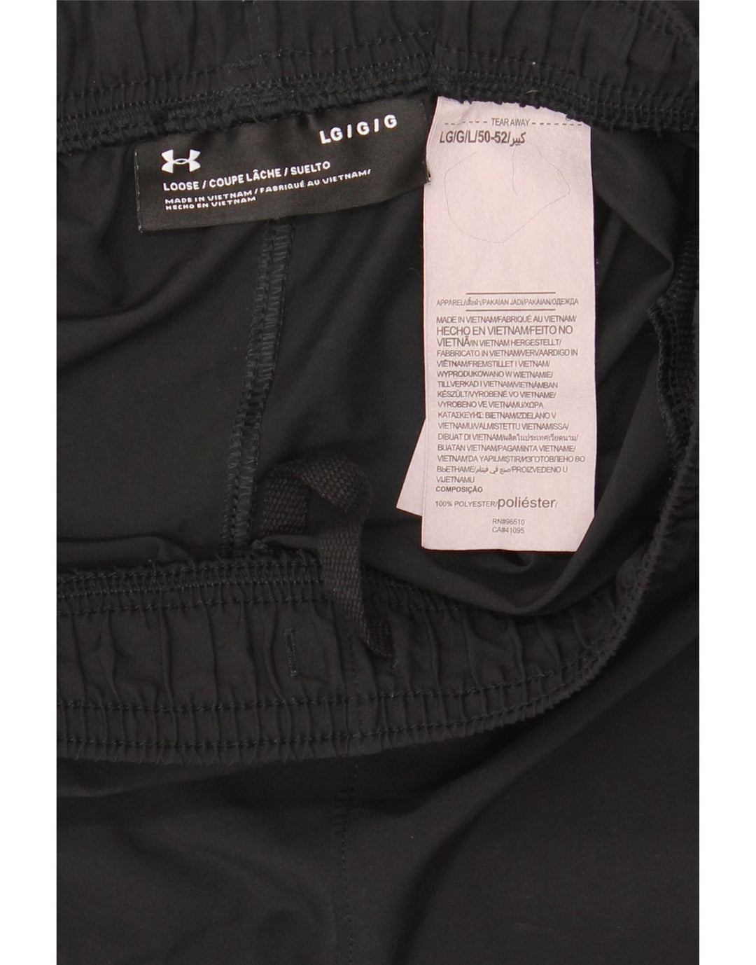 Under Armour muške široke sportske kratke hlače s grafičkim motivima, veliki crni poliester