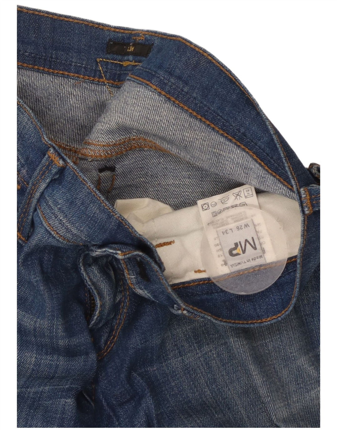 MELTIN' POT Ženske mrežaste ravne traperice W26 L34 plavi pamuk