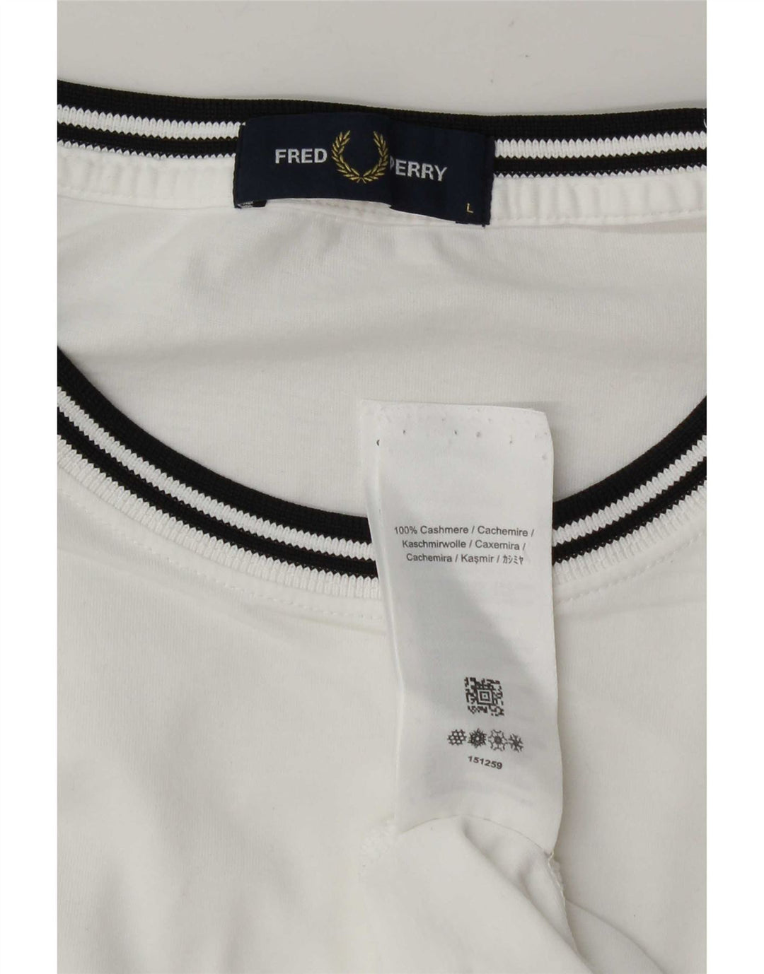 Fred Perry muška majica kratkih rukava s velikim bijelim prugama od kašmira