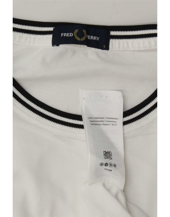 Fred Perry muška majica kratkih rukava s velikim bijelim prugama od kašmira