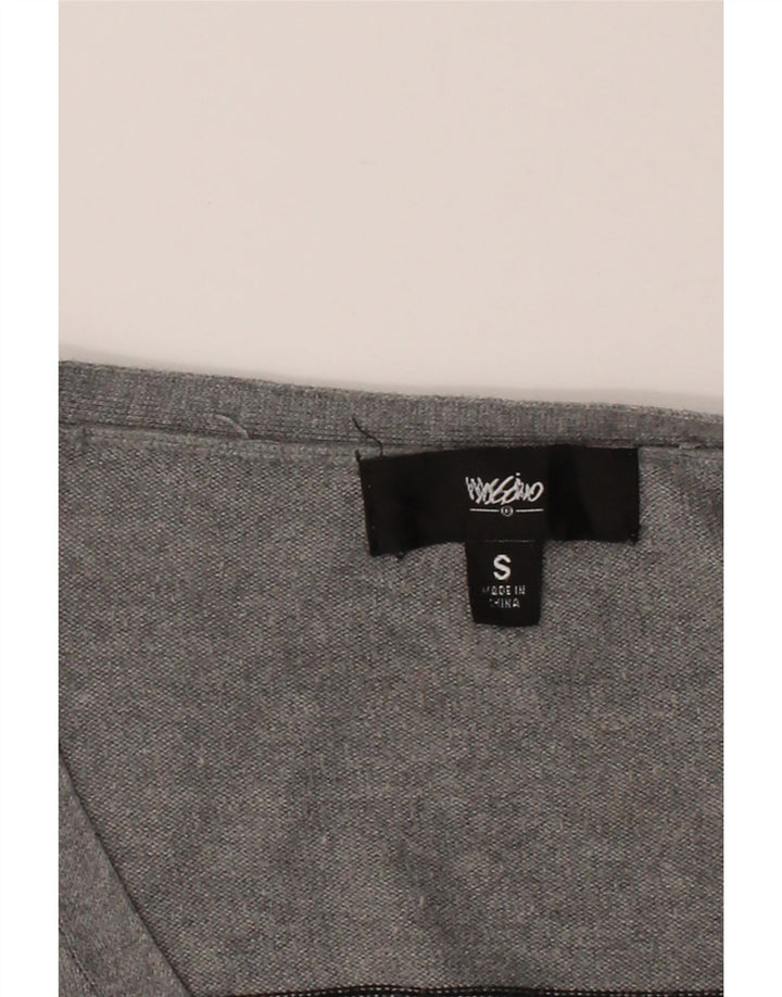 MOSSIMO Womens Cardigan Sweater UK 10 Small Grey Striped Nylon Vintage Mossimo and Second-Hand Mossimo from Messina Hembry 