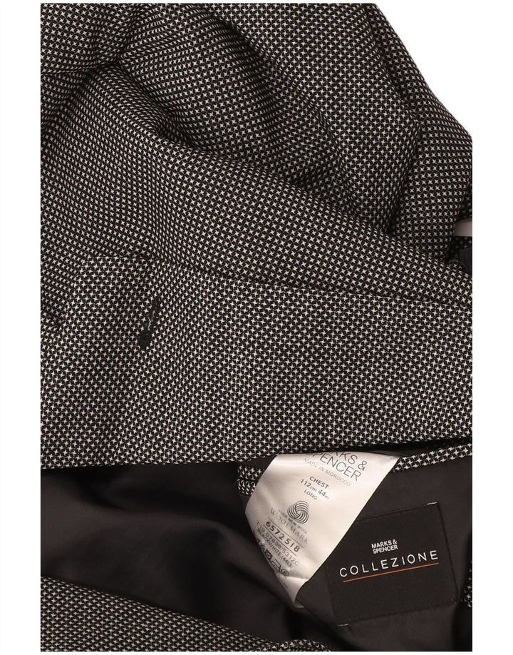 Marks & Spencer muška jakna sako s 2 gumba UK 44 XL crna karirana vuna