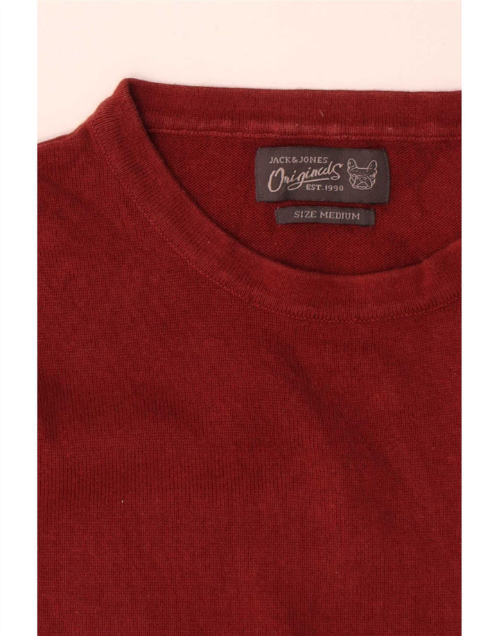 Jack & Jones muški džemper s okruglim izrezom Srednje crveni pamuk