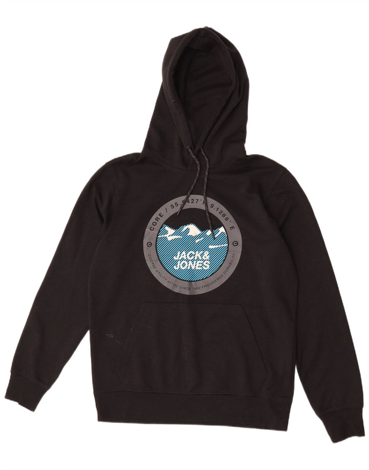 Jack & Jones muška majica s kapuljačom srednje veličine, crni poliester