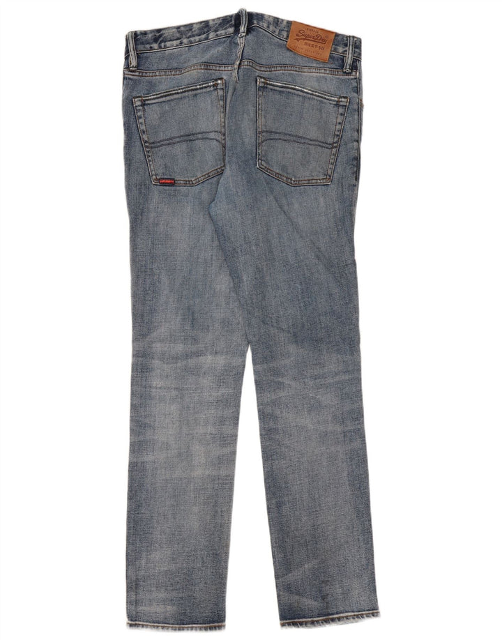 Superdry muške oštećene ravne traperice W33 L32 plavi pamuk