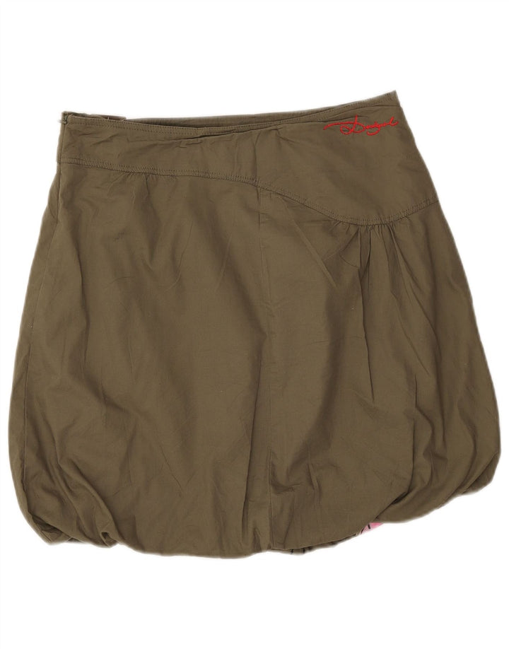 Desigual ženska suknja s mjehurićima W32, velika kaki cvjetna