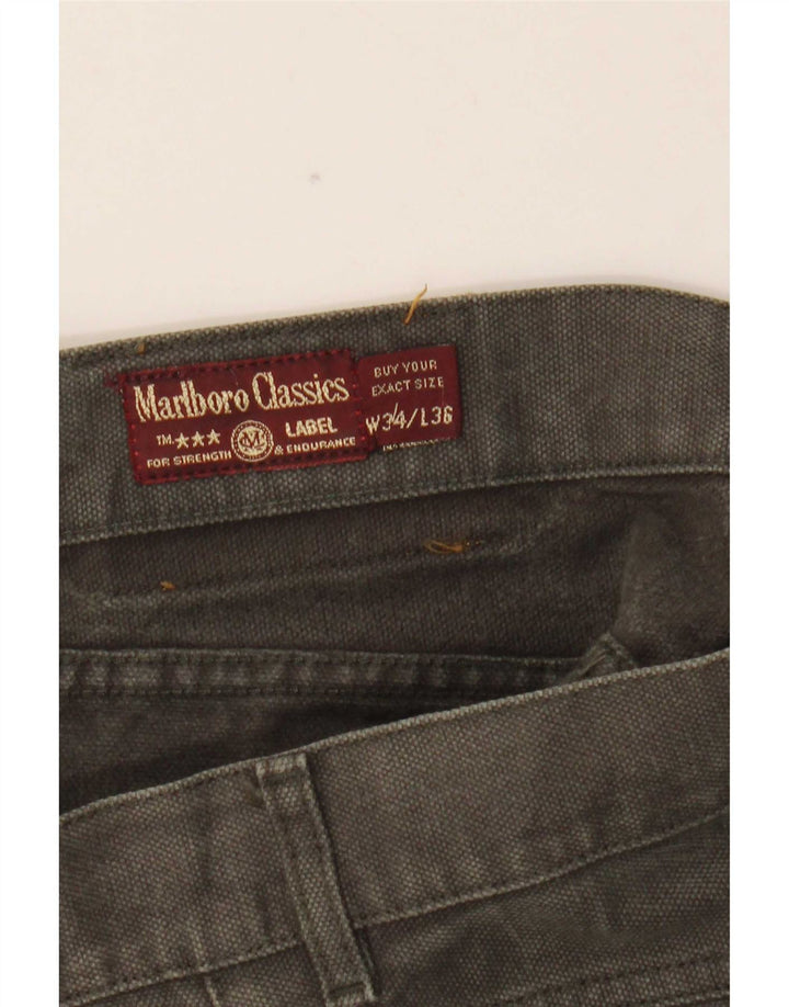 Marlboro Classics Mens Straight Jeans W34 L32 Kaki pamuk