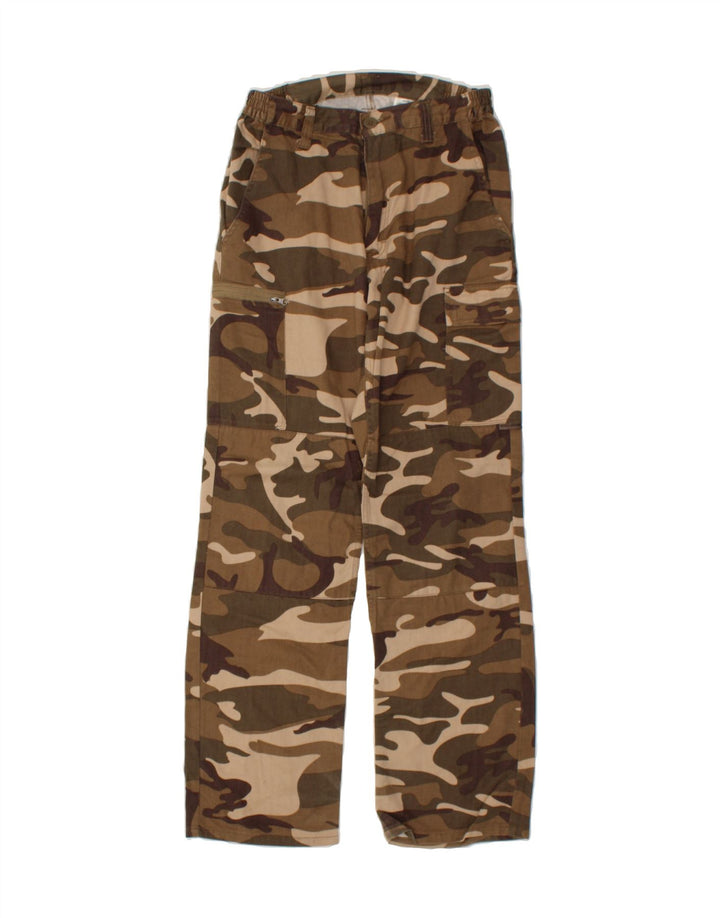 VINTAGE Womens Straight Cargo Trousers UK 10 Small W26 L29 Brown Vintage Vintage and Second-Hand Vintage from Messina Hembry 