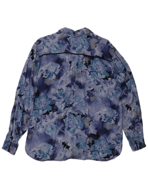 Sisley Mens Shirt Medium Blue Floral