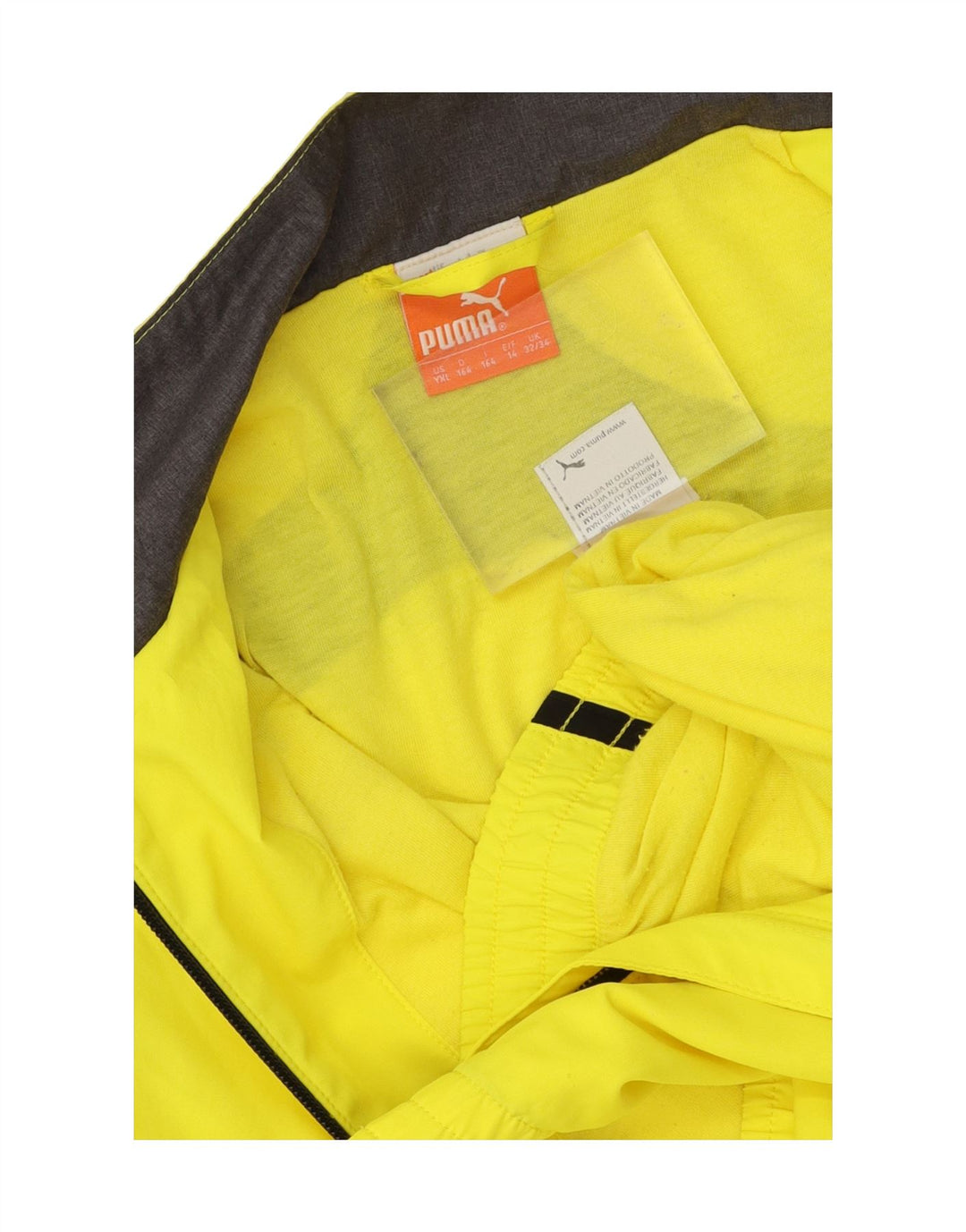 PUMA Boys BVB Dortmund Tracksuit Top Jacket 13-14 Years Yellow Striped Vintage Puma and Second-Hand Puma from Messina Hembry 