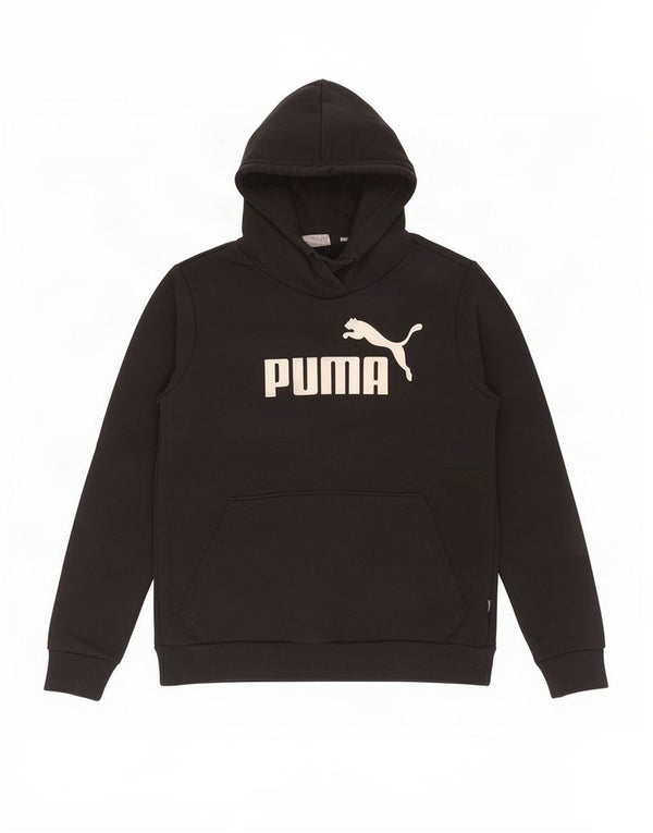 Puma Womens Graphic Hoodie Jumper UK 12 Medium Black Polyester