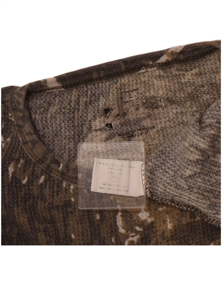 VINTAGE muška majica dugih rukava, veliki bež maskirni pamuk