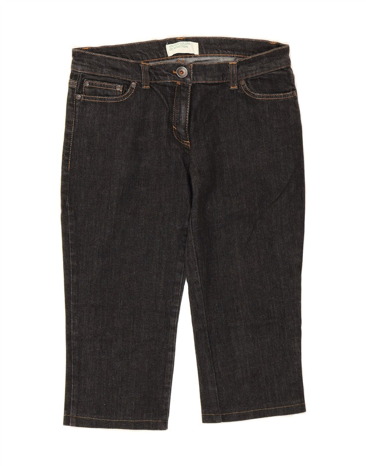 BENETTON Womens Capri Jeans IT 44 Medium W30 L17 Black Cotton Vintage Benetton and Second-Hand Benetton from Messina Hembry 