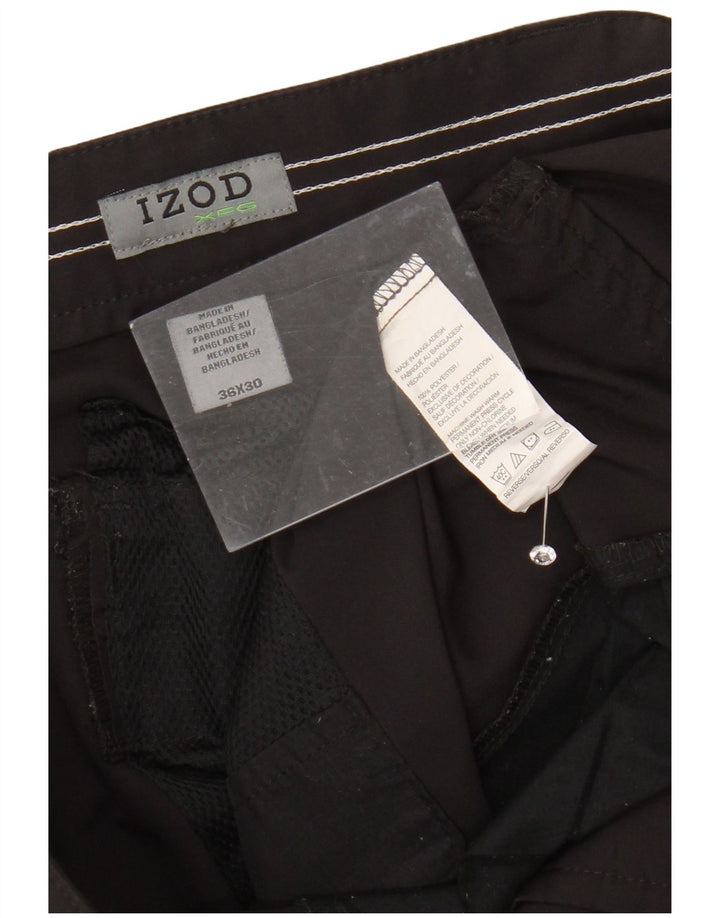 IZOD Muške ravne chino hlače W36 L30 crni poliester