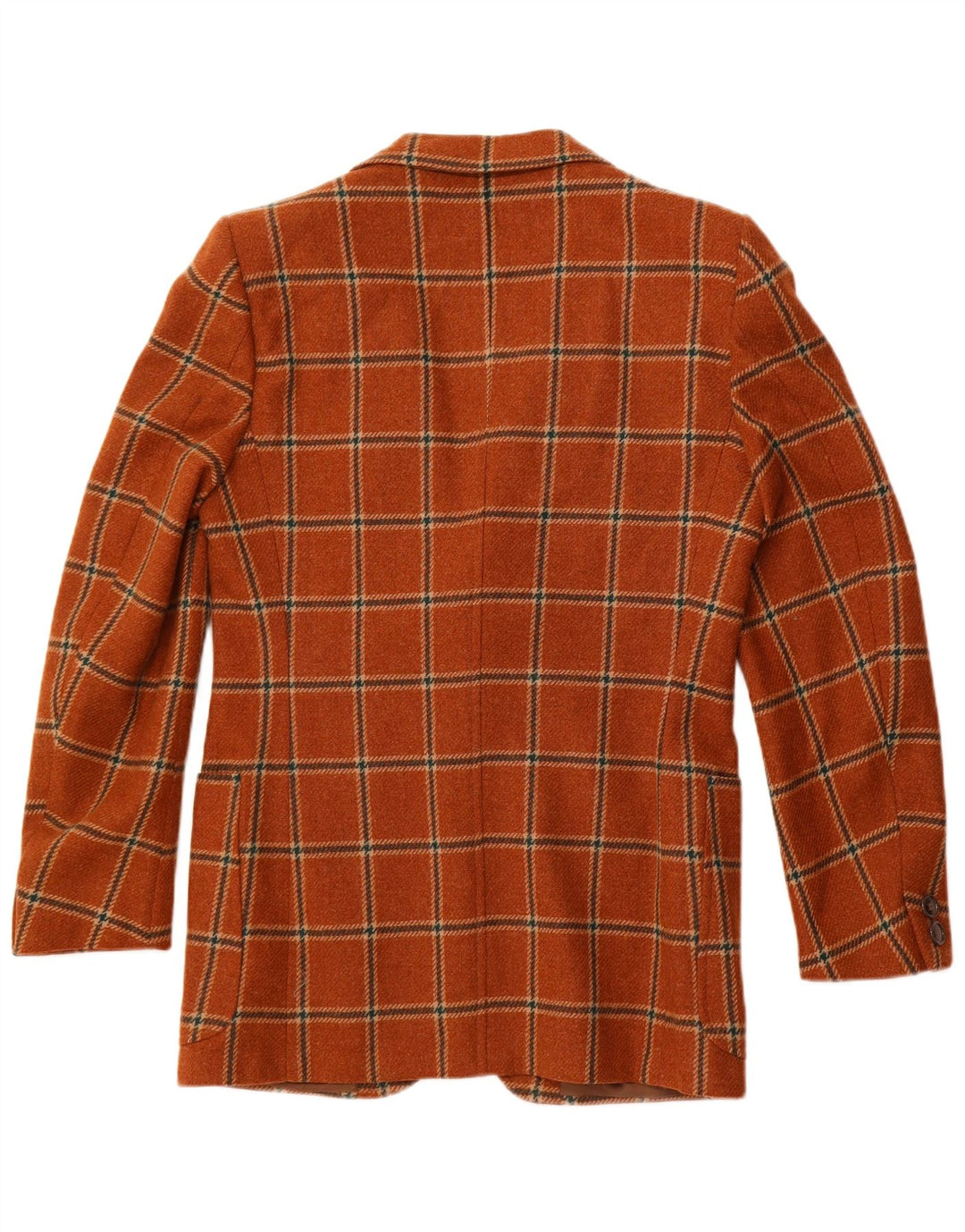 VINTAGE muška jakna sa 2 gumba IT 50 veliki smeđi karirani vuneni