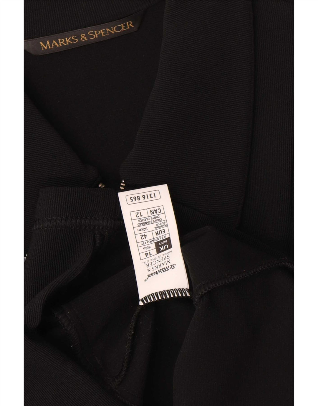 Marks & Spencer ženska jakna s punim patentnim zatvaračem UK 14 Srednji crni najlon