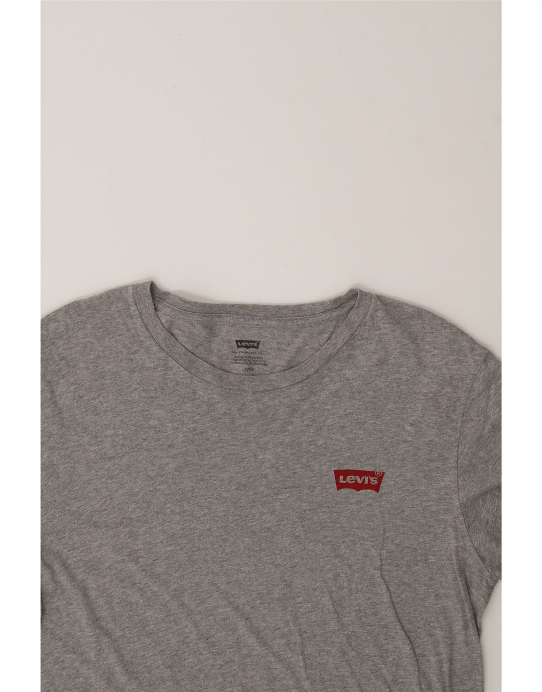LEVI'S Womens T-Shirt Top UK 16 Large Grey Cotton Vintage Levi's and Second-Hand Levi's from Messina Hembry 