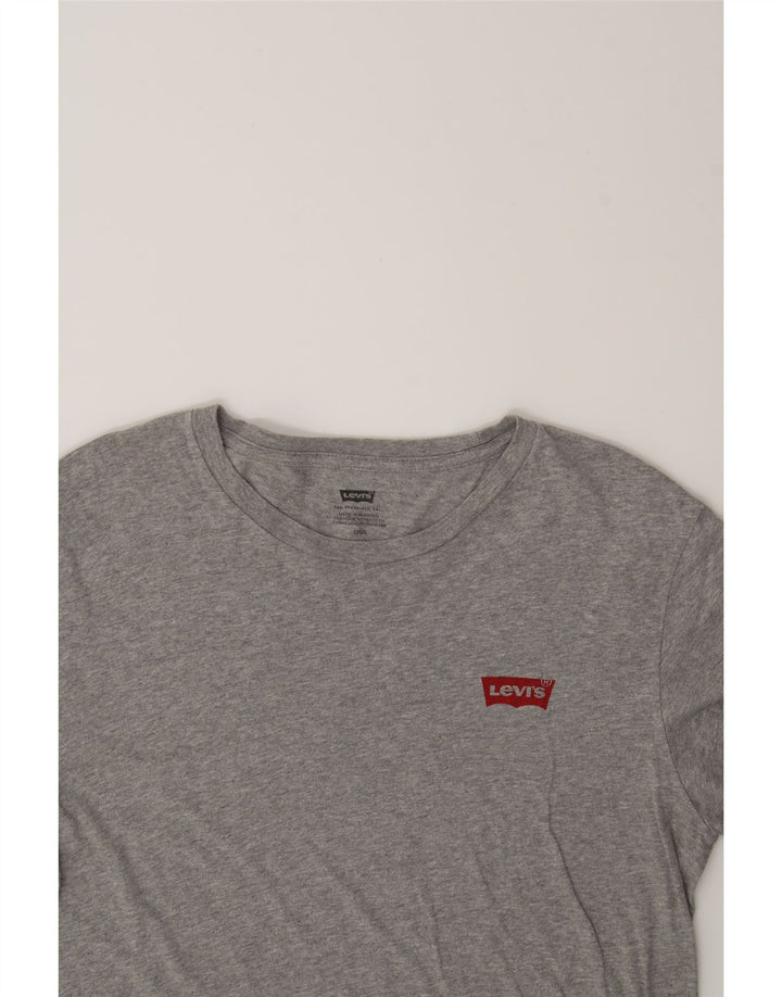 LEVI'S Womens T-Shirt Top UK 16 Large Grey Cotton Vintage Levi's and Second-Hand Levi's from Messina Hembry 