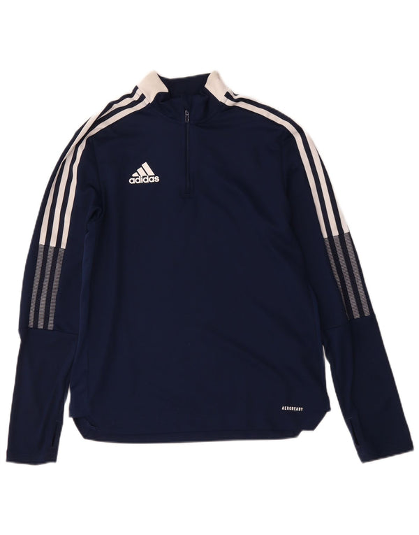 Adidas Boys Aeroready Pullover Trenirka Top 13-14 Years Mornarsko plava