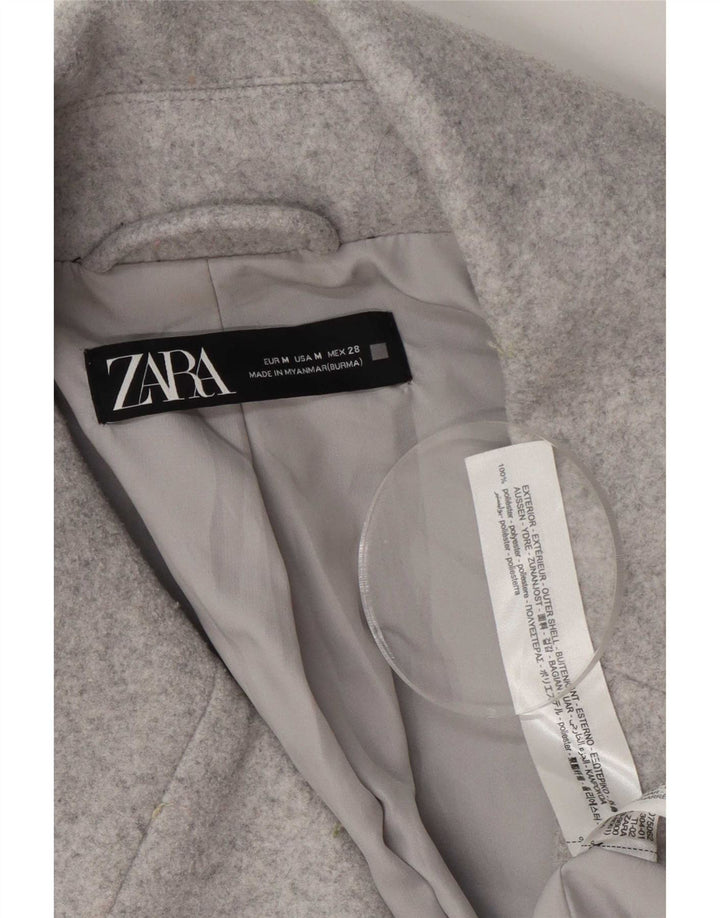 Zara ženski prekomjerni kaput 3/4 rukava UK 14 Srednje sivi poliester