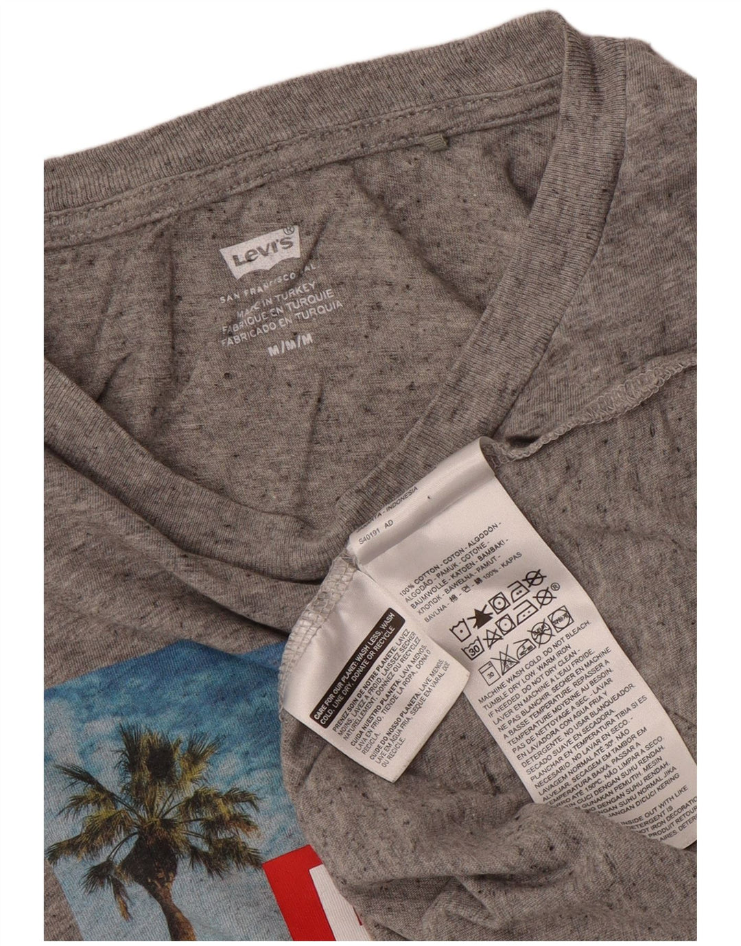 Levi's ženska majica kratkih rukava s grafičkim motivima UK 14 srednje sivi flekasti pamuk