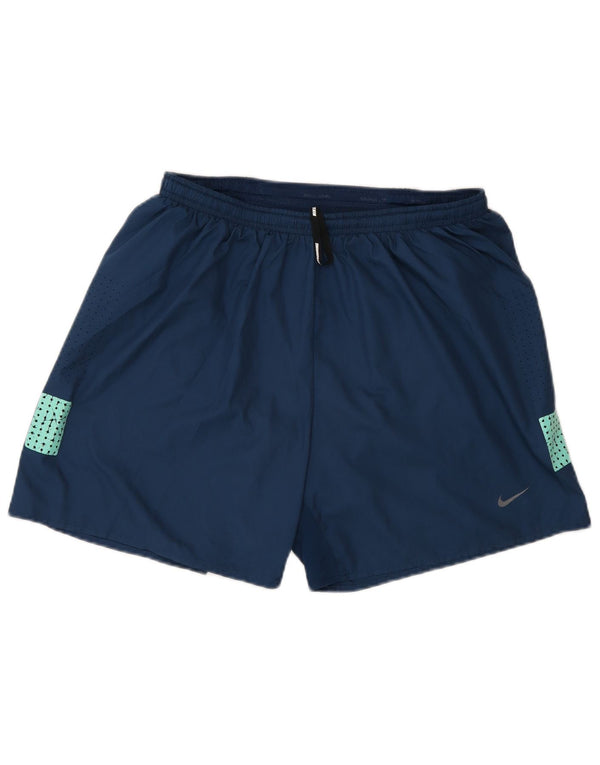 Nike Mens Regular Fit Sport Shorts Medium Blue Colourblock Poliester Sports