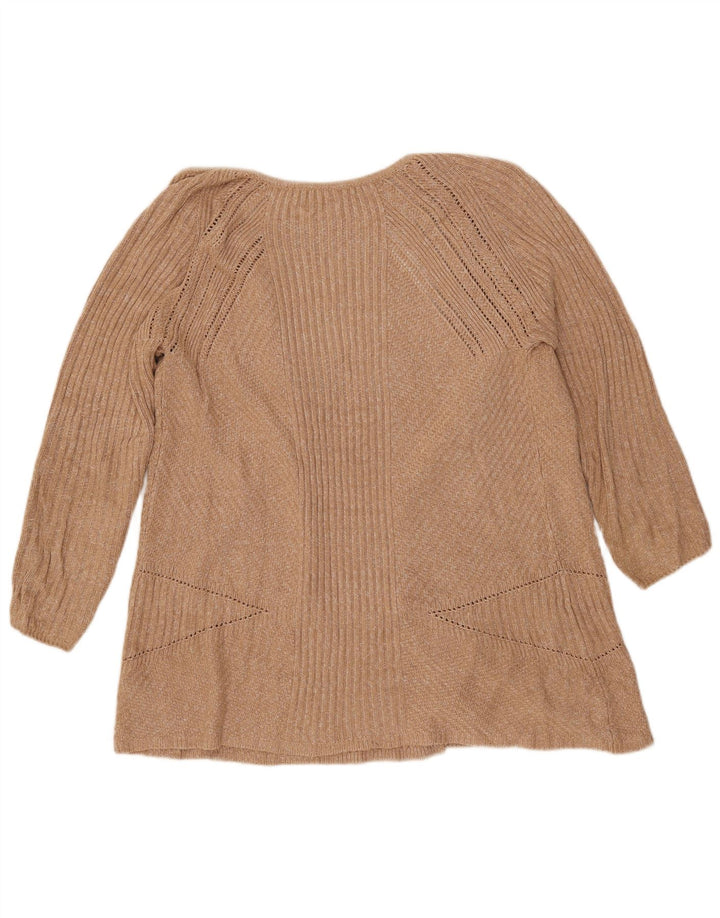 Marks & Spencer ženski preveliki džemper UK 10 Small Beige Flected