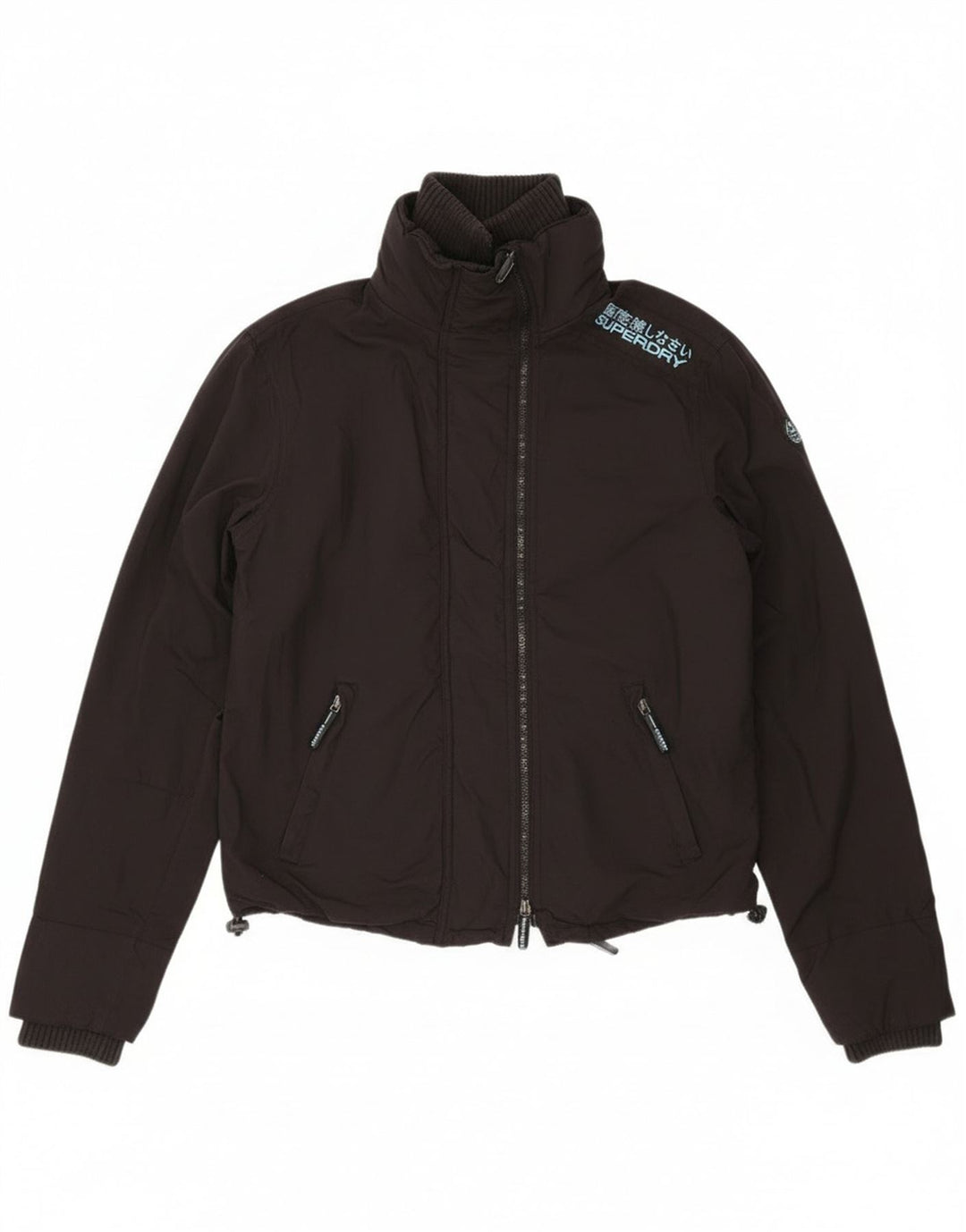 Superdry ženska kišna jakna s grafičkim motivima UK 14 Srednje crni najlon
