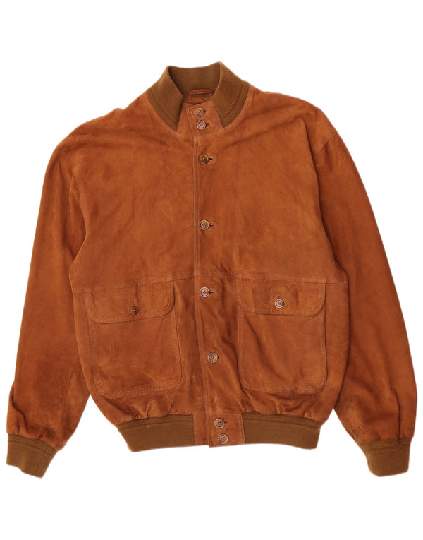 Vintage muška bomber jakna od brušene kože IT 52 XL Retro smeđa koža